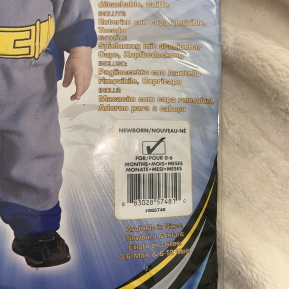 Batman Infant Costume - Blue and Gray 0-6 months - Picture 4 of 5